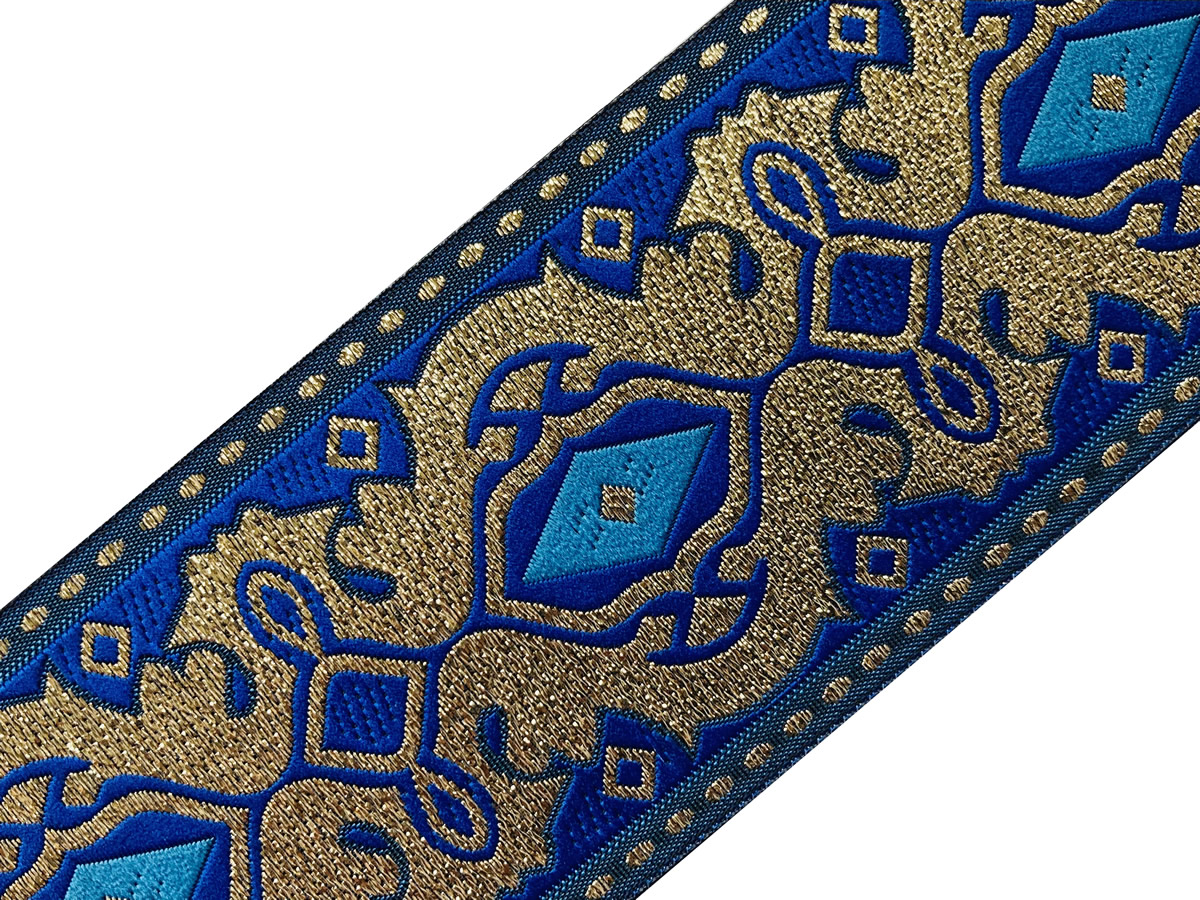50mm Blue Celtic Knot Ribbon, Jacquard Trim, Jacquard Ribbon, Floral E –  Ribbonsland